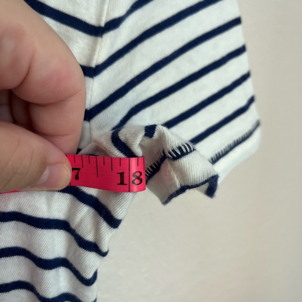 J. Crew Vintage Jersey Classic-Fit Crewneck T-shirt Stripe Navy White XS Cotton - Picture 7 of 10